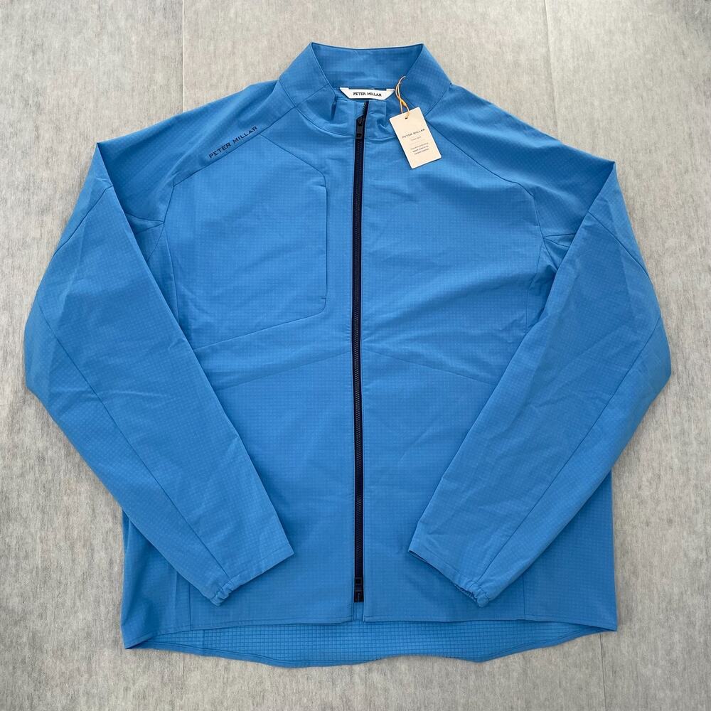Peter Millar Jacket Adult XL Blue Full Zip Crown Sport Winter Wind Gust Mens NEW